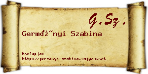 Germányi Szabina névjegykártya